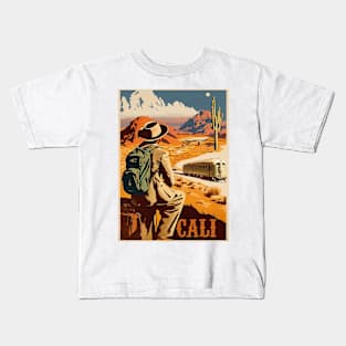 California Desert Vintage Travel Art Poster Kids T-Shirt